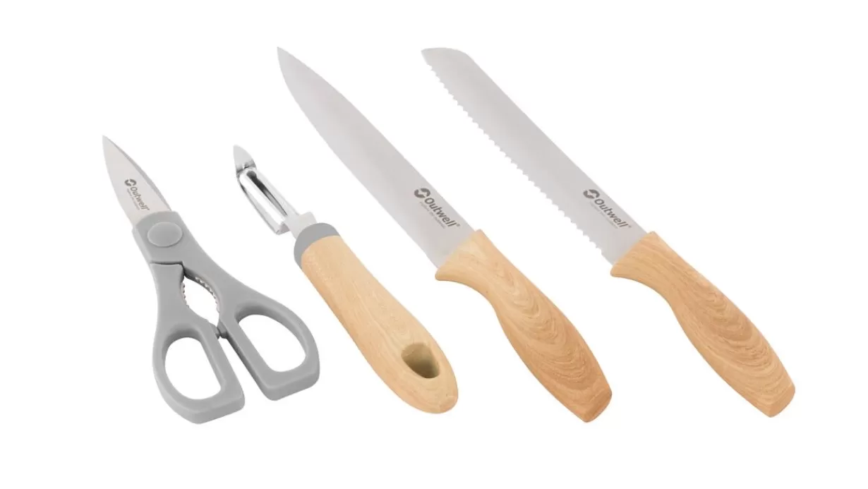 Discount Outwell Chena Knife Set w/Peeler & Scissors Brown