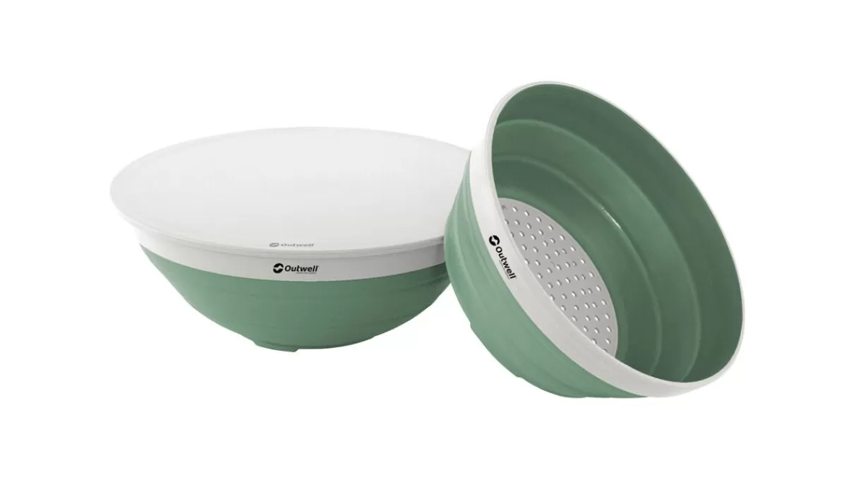 Clearance Outwell Collaps Bowl & Colander Set Shadow Green ShadowGreen