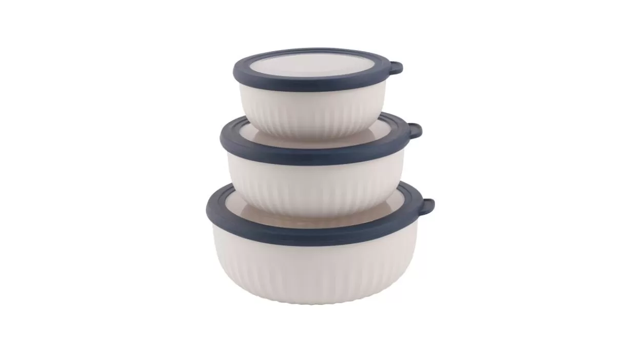 Clearance Outwell Cookout Bowl Set with Lids Blue&Grey