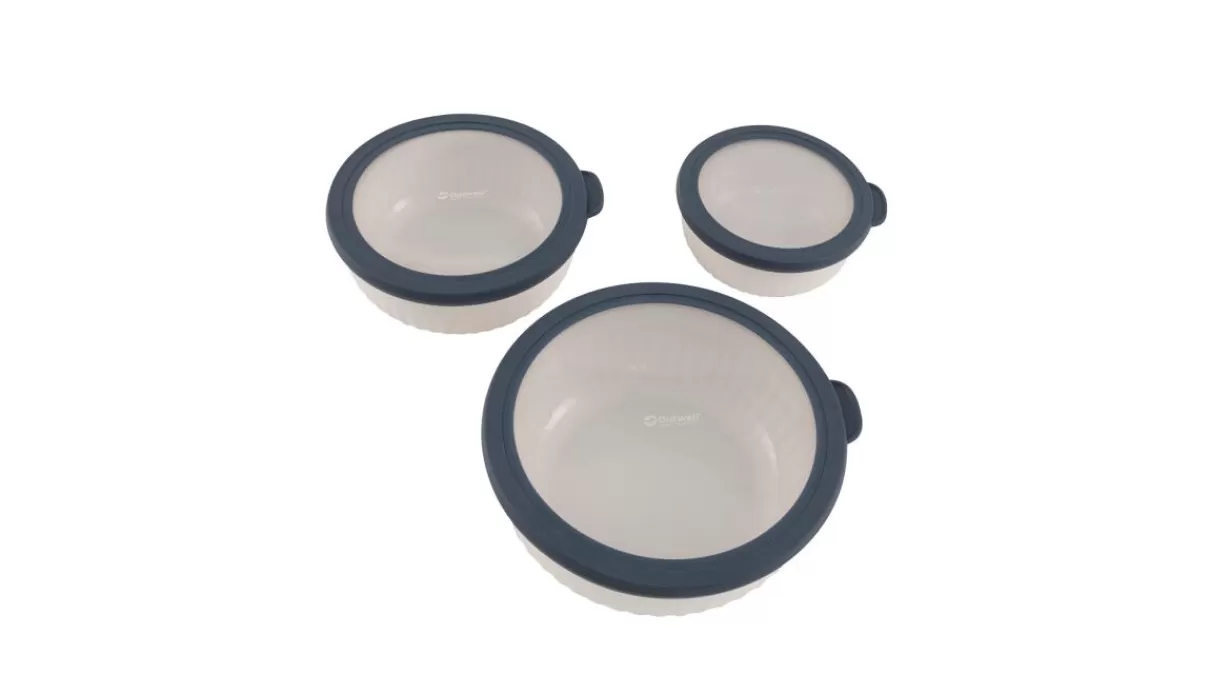 Clearance Outwell Cookout Bowl Set with Lids Blue&Grey