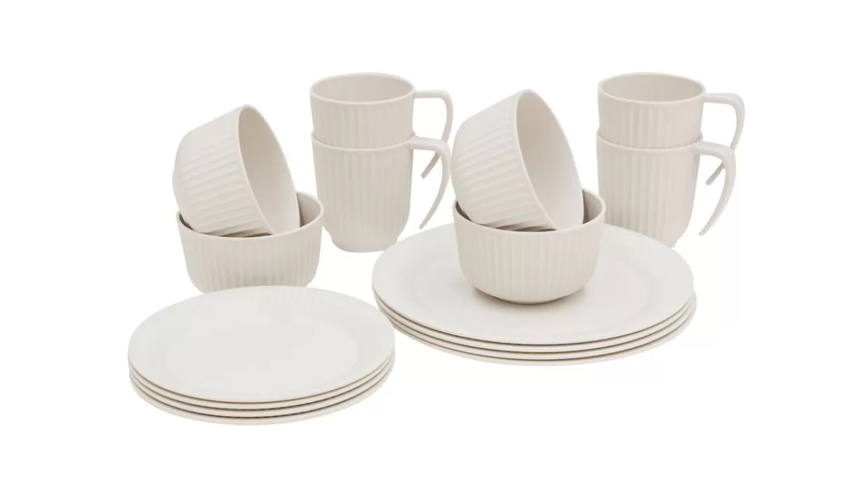 Hot Outwell Delish 4 Person Dinner Set Sandstone