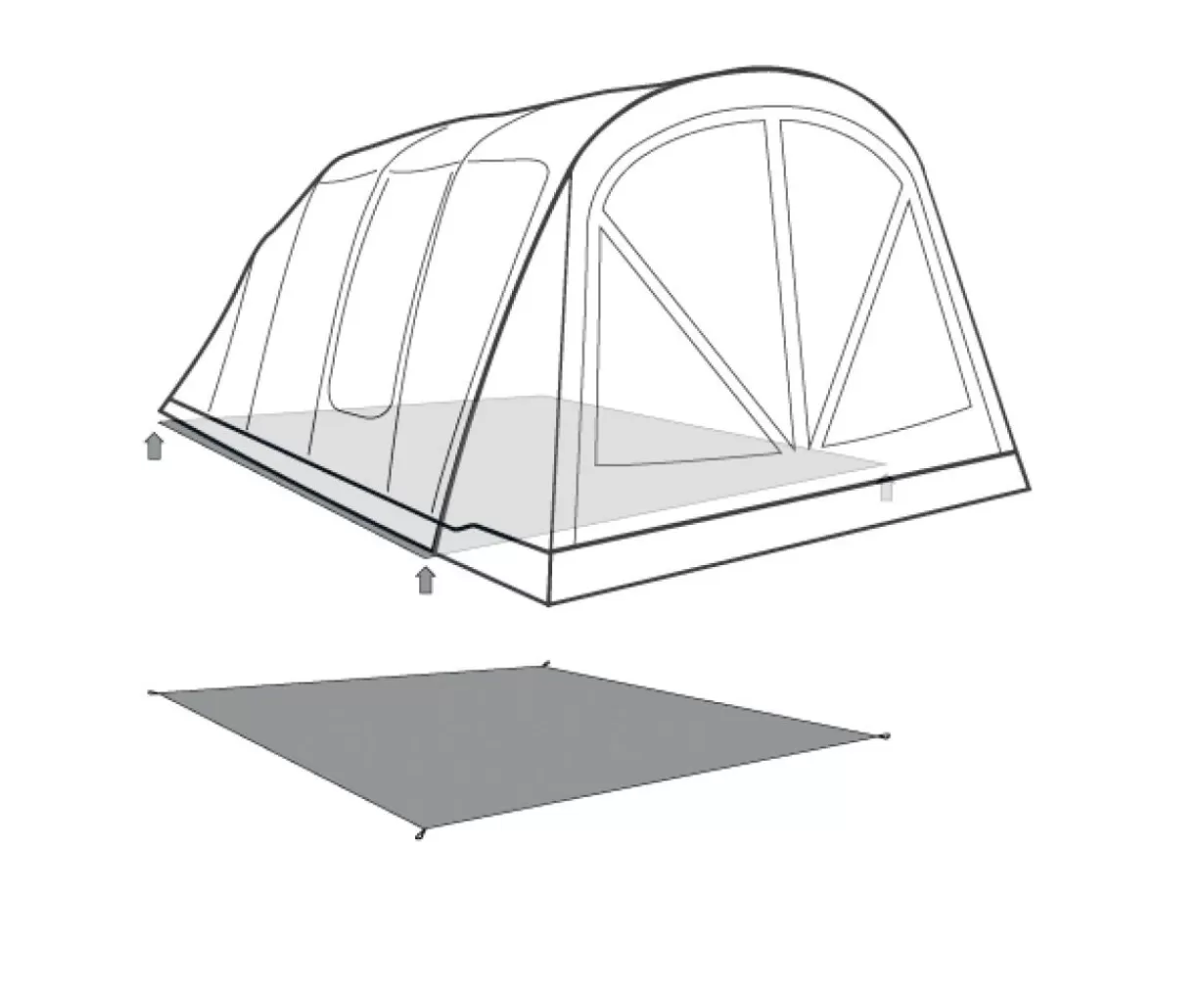 Online Outwell Footprint Charleston 7 Air TC Black&Grey