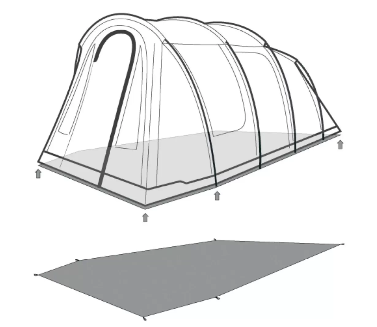 Hot Outwell Footprint Rockwell 6 Black&Grey