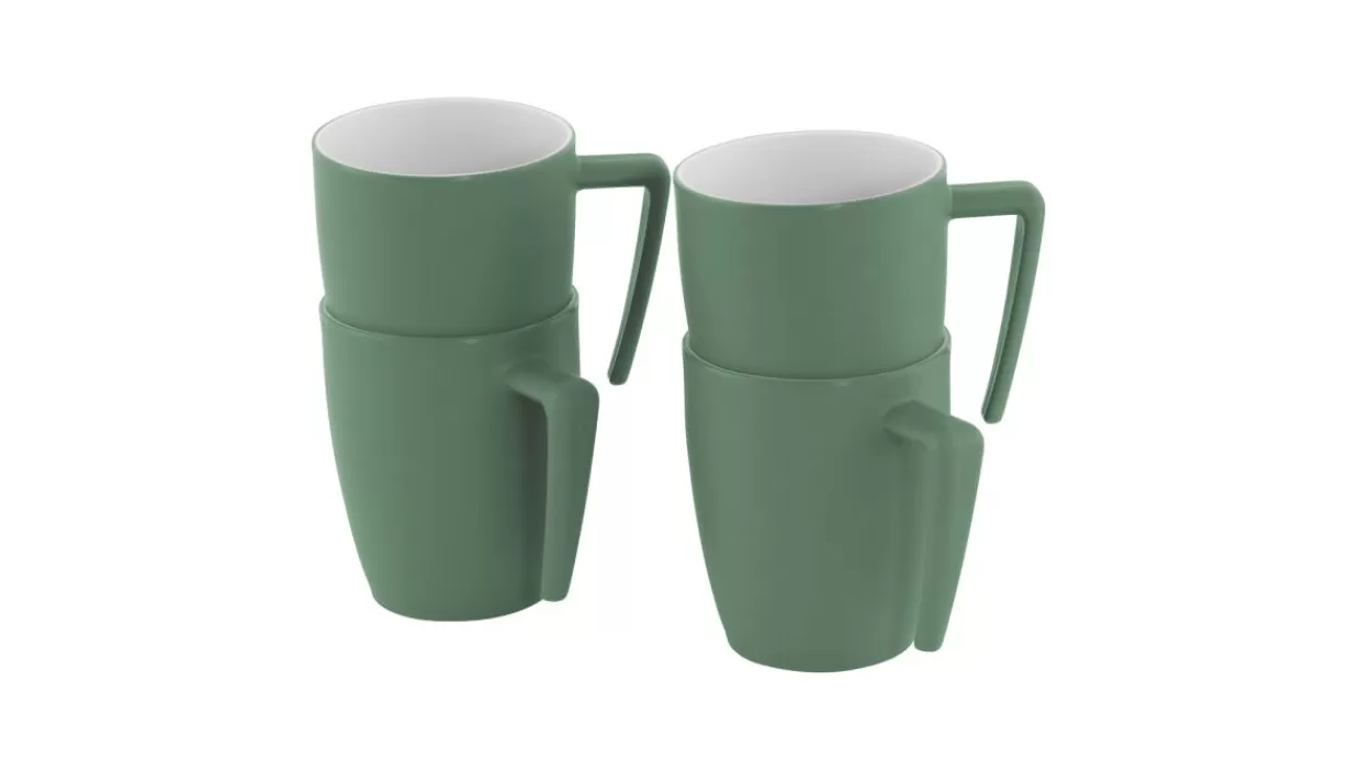 Best Outwell Gala 4 Person Mug Set Shadow Green Grey&Sand