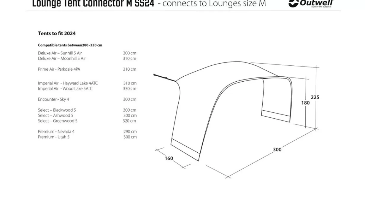 Fashion Outwell Lounge M Tent Connector Grey