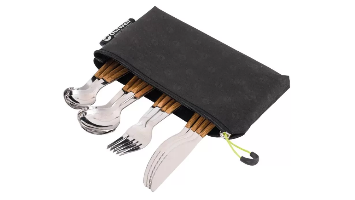 Clearance Outwell Pouch Cutlery Set Deluxe Brown